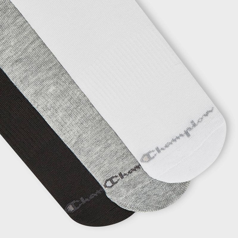 slide 4 of 4, Champion Women's 10pk Quarter Crew Socks - White/Black/Grey, 10 ct