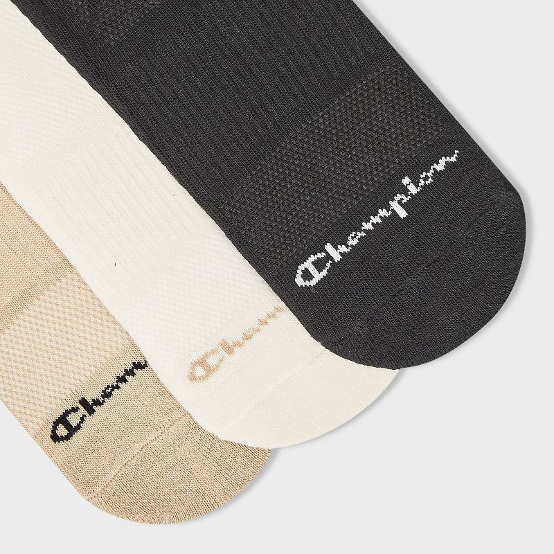 slide 3 of 4, Champion Women's Nineteen 3pk Crew Socks - Black, 3 ct