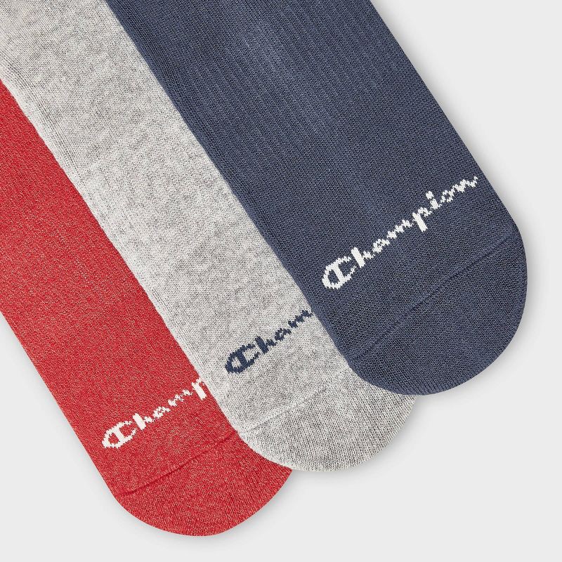 slide 3 of 4, Champion Women's Embroidered 3pk Crew Socks - Navy, 3 ct