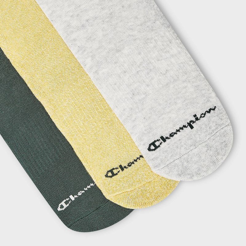 slide 3 of 4, Champion Women's Embroidered 3pk Crew Socks - Gray, 3 ct