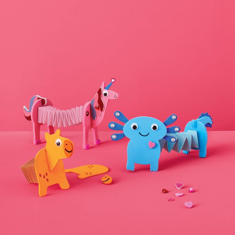 slide 2 of 4, 3ct Valentine's Craft Paper Accordion Animal Activity Kit - Mondo Llama™, 3 ct
