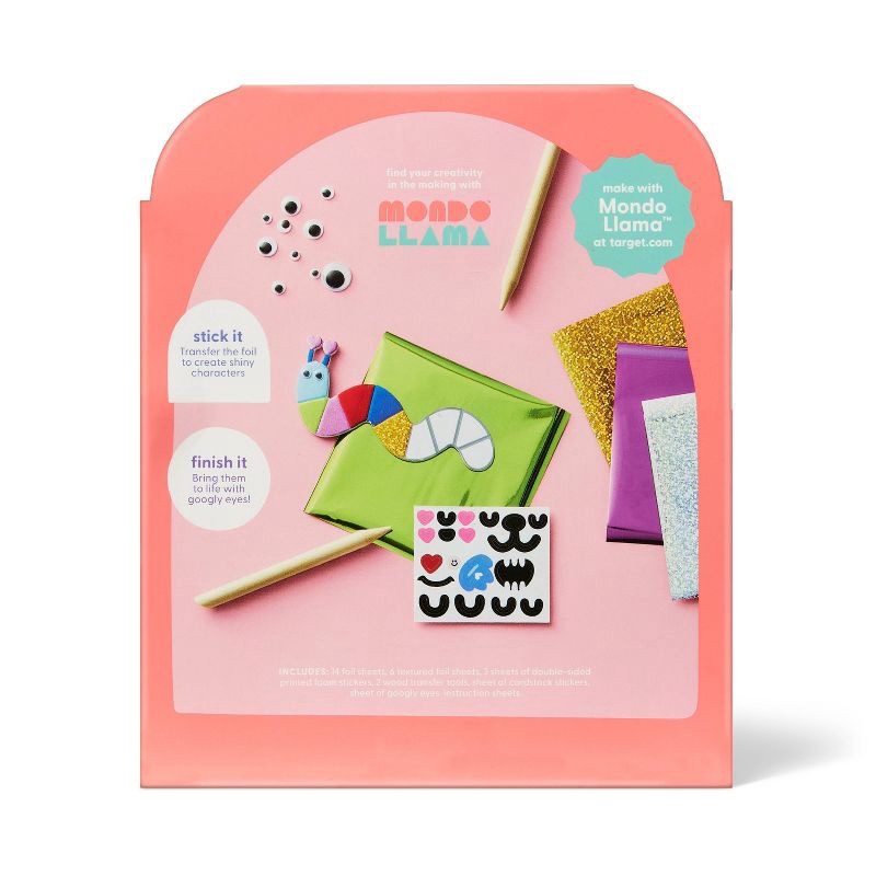 slide 3 of 4, 11ct Valentine's Craft Foil Art Characters Activity Kit - Mondo Llama™, 11 ct