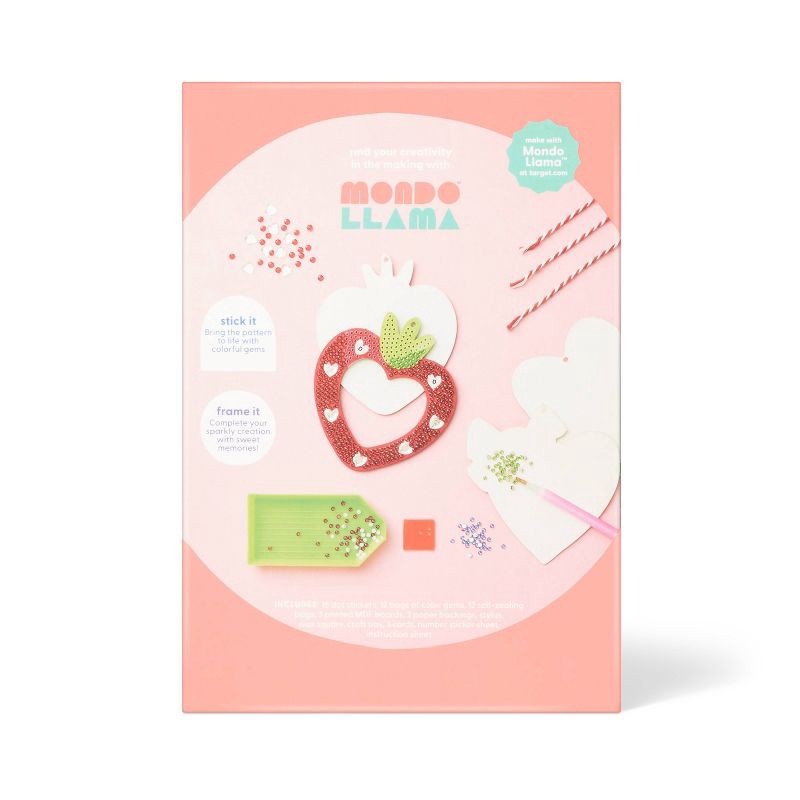 slide 3 of 3, 3ct Valentine's Craft Gem Art Mini Heart Frames Activity Kit - Mondo Llama™, 3 ct