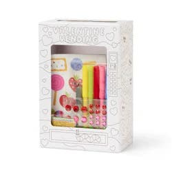 Valentine's Craft Embellished Vending Machine Classroom Exchange Box Coloring Activity Kit - Mondo Llama™