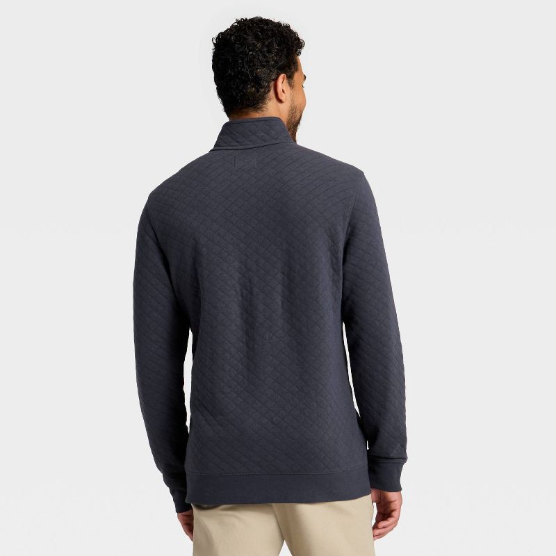 slide 2 of 3, Men's Comfort Wear Quilted 1/4 Snap Pullover - Goodfellow & Co™ Gray M, 1 ct