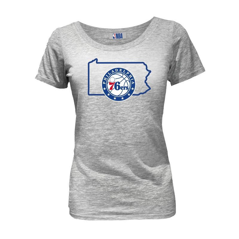 slide 1 of 4, NBA Philadelphia 76ers Women's Short Sleeve Burnout Scoop T-Shirt - S, 1 ct