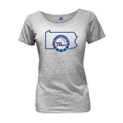 NBA Philadelphia 76ers Women's Short Sleeve Burnout Scoop T-Shirt - S
