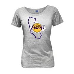 NBA Los Angeles Lakers Women's Short Sleeve Burnout Scoop T-Shirt - M