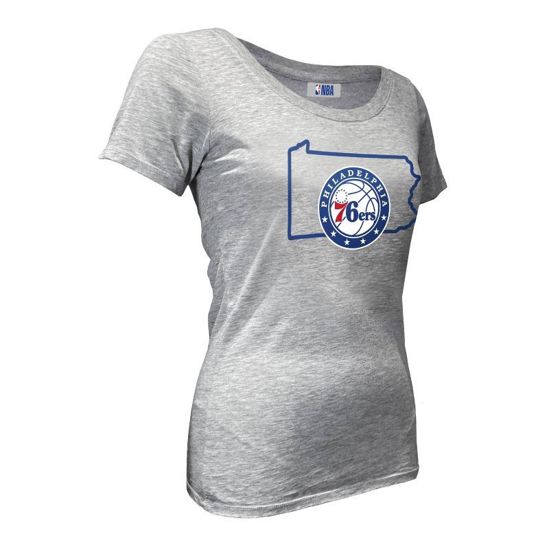 slide 3 of 4, NBA Philadelphia 76ers Women's Short Sleeve Burnout Scoop T-Shirt - M, 1 ct