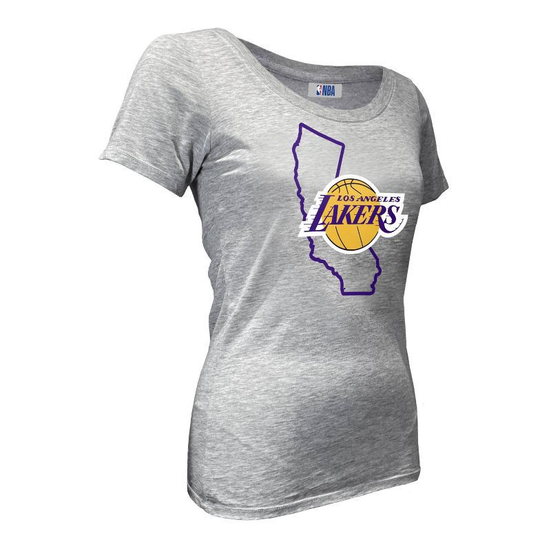 slide 2 of 4, NBA Los Angeles Lakers Women's Short Sleeve Burnout Scoop T-Shirt - L, 1 ct