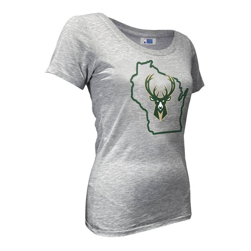 slide 2 of 4, NBA Milwaukee Bucks Women's Short Sleeve Burnout Scoop T-Shirt - XL, 1 ct