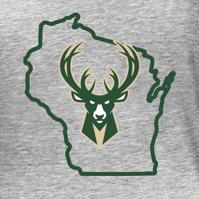 slide 4 of 4, NBA Milwaukee Bucks Women's Short Sleeve Burnout Scoop T-Shirt - XL, 1 ct
