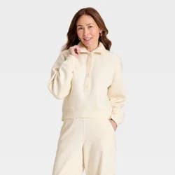 Women's Button-Front Pullover Sweatshirt - Universal Thread™ Cream L