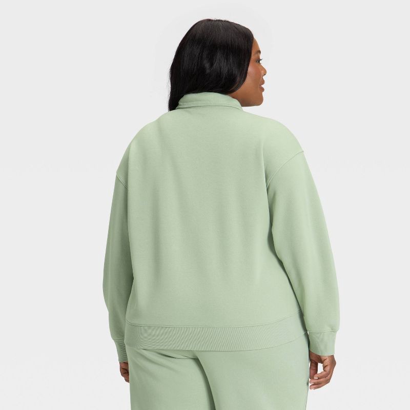 slide 2 of 3, Women's Button-Front Pullover Sweatshirt - Universal Thread™ Sage Green XXL, 1 ct