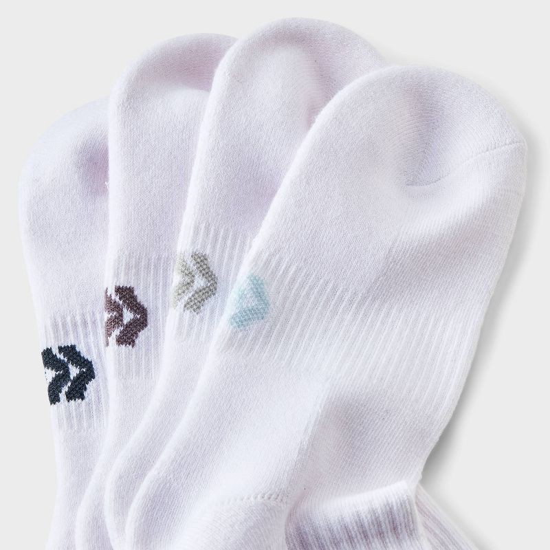 slide 3 of 3, Women's Athletic Mix 4pk Midi Crew Socks - All In Motion™ White/Navy/Gray, 4 ct