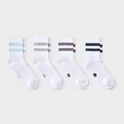 Women's Athletic Mix 4pk Midi Crew Socks - All In Motion™ White/Navy/Gray