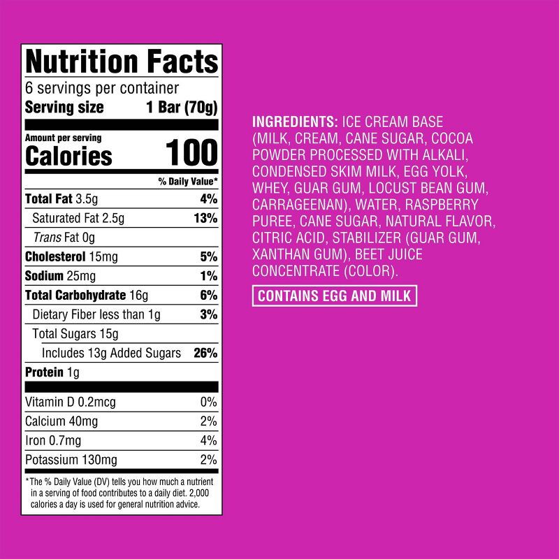 slide 4 of 4, Raspberry Chocolate Frozen Fruit Bar - 16.5 fl oz/6ct - Good & Gather™, 16.5 fl oz, 6 ct