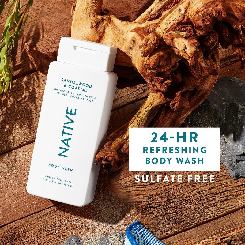 slide 2 of 10, Native Limited Edition Fall Getaway Body Wash - Sandalwood & Coastal Breeze - 18 fl oz, 18 fl oz