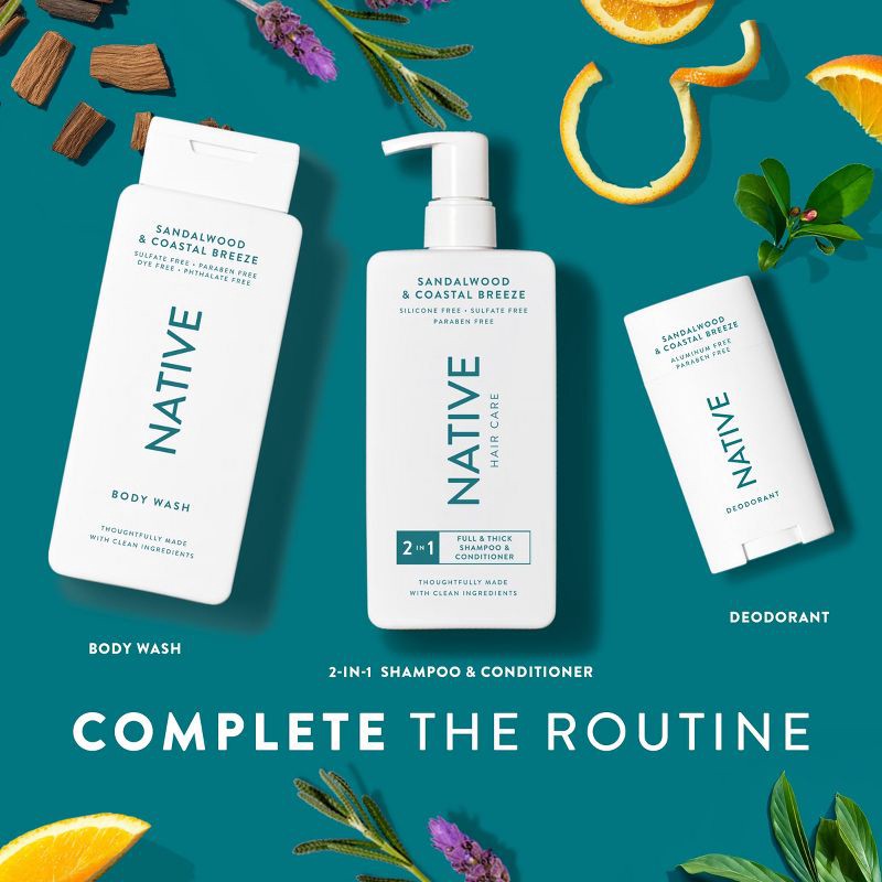 slide 7 of 10, Native Limited Edition Fall Getaway Body Wash - Sandalwood & Coastal Breeze - 18 fl oz, 18 fl oz