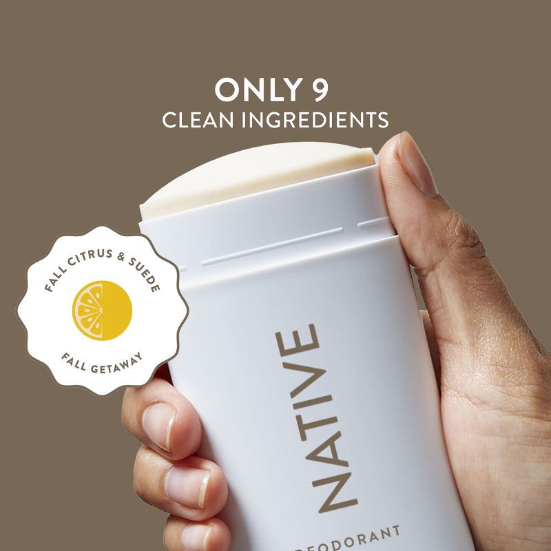 slide 4 of 10, Native Limited Edition Fall Getaway Deodorant - Fall Citrus & Suede- 2.65oz, 2.65 oz