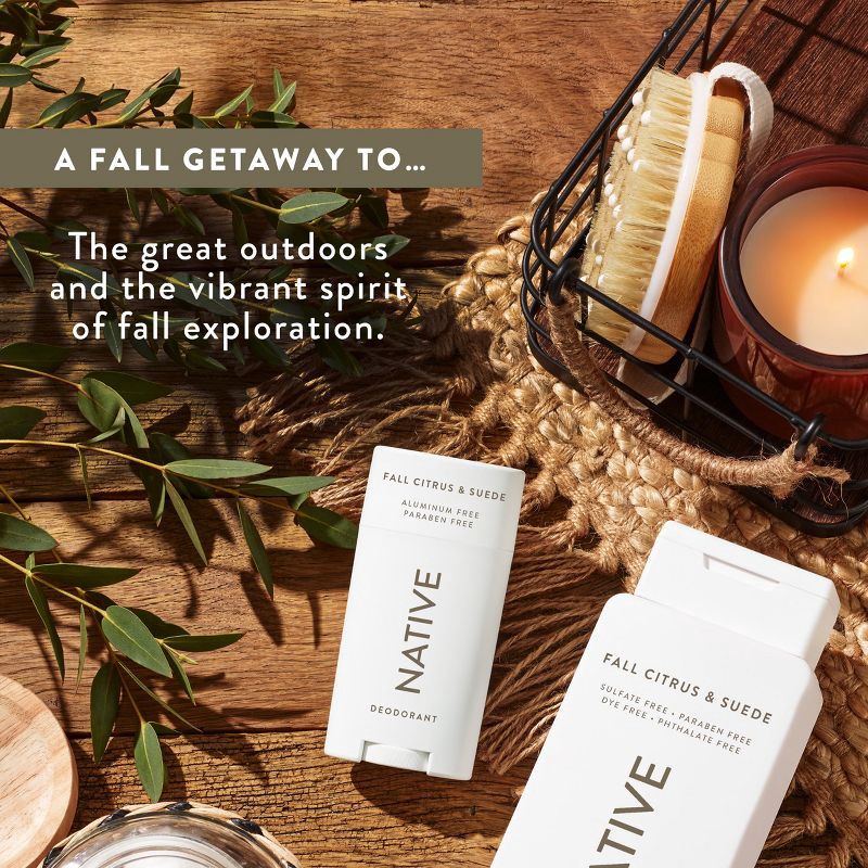 slide 6 of 10, Native Limited Edition Fall Getaway Body Wash - Fall Citrus & Suede - 18 fl oz, 18 fl oz