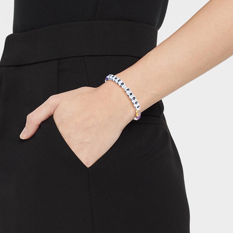 slide 2 of 5, Little Words Project TCU Horned Frogs Beaded Bracelet - White, 1 ct