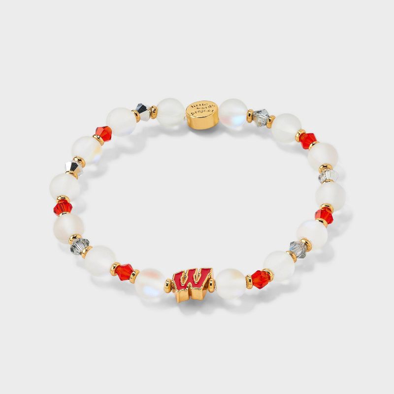 slide 3 of 5, Little Words Project University of Wisconsin Stacker Beaded Bracelet - Red, 1 ct