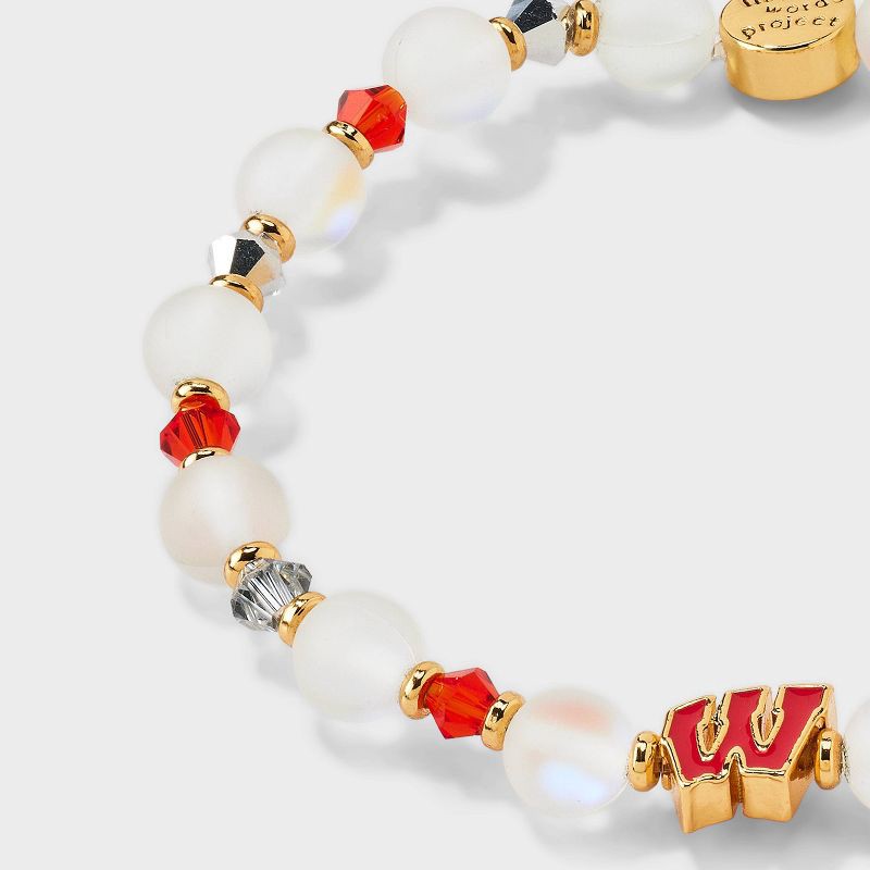 slide 5 of 5, Little Words Project University of Wisconsin Stacker Beaded Bracelet - Red, 1 ct