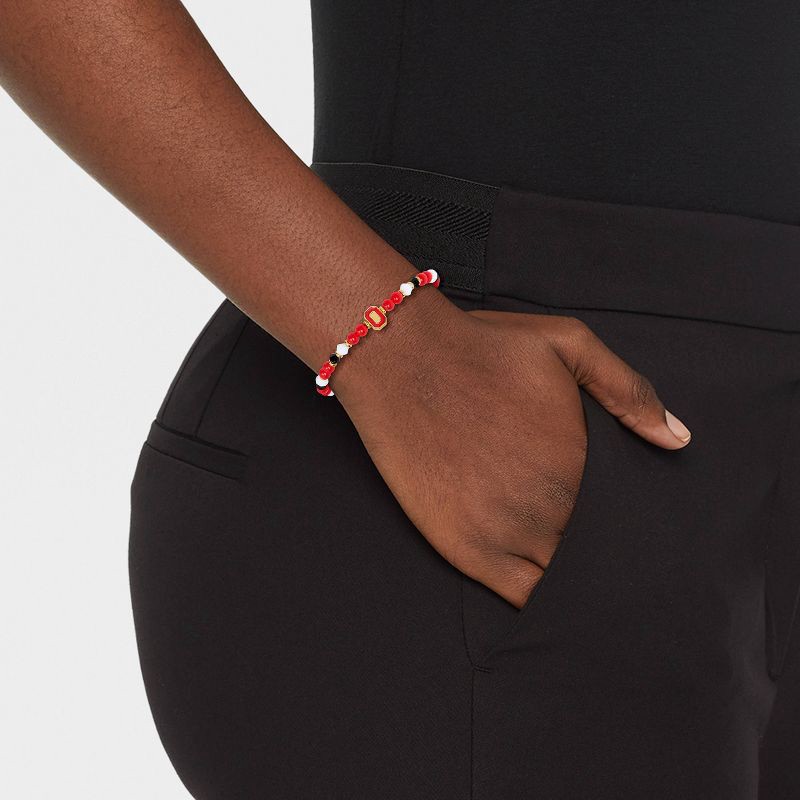 slide 2 of 5, Little Words Project Ohio State Stacker Beaded Bracelet - White/Black/Red, 1 ct