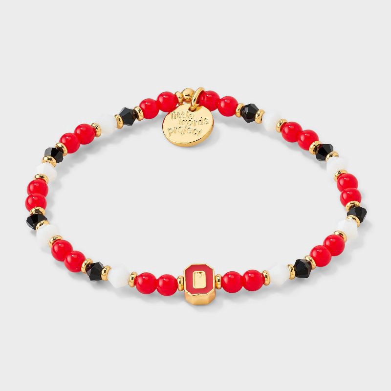 slide 3 of 5, Little Words Project Ohio State Stacker Beaded Bracelet - White/Black/Red, 1 ct