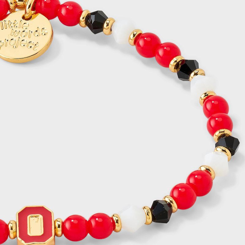 slide 5 of 5, Little Words Project Ohio State Stacker Beaded Bracelet - White/Black/Red, 1 ct