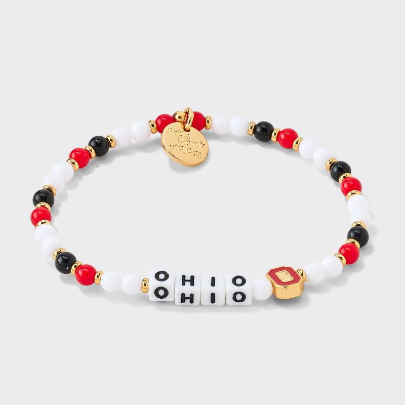 slide 3 of 5, Little Words Project Ohio State Beaded Bracelet - Red/White/Black, 1 ct