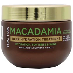 KATIVA Macadamia Deep Hydration Hair Treatment Cream - 10.1oz: All Hair Types, Softening, Shine Enhancing
