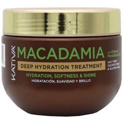 KATIVA Macadamia Deep Hydration Hair Treatment Cream - 10.1oz: All Hair Types, Softening, Shine Enhancing