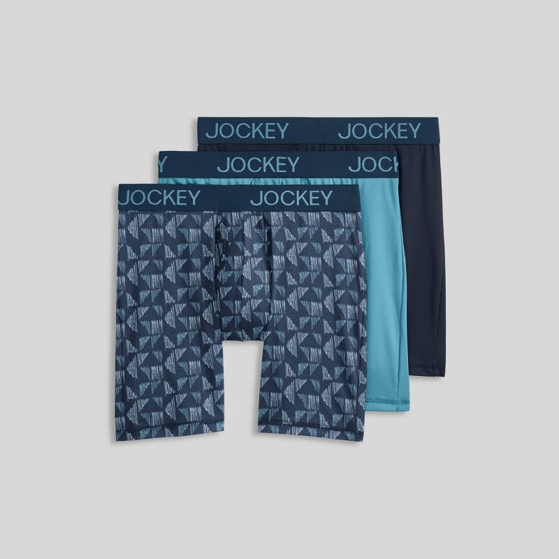 slide 3 of 5, Jockey Generation™ Men's Micro Stretch Long Leg 3pk Briefs - Blue/Coastline Print S, 3 ct