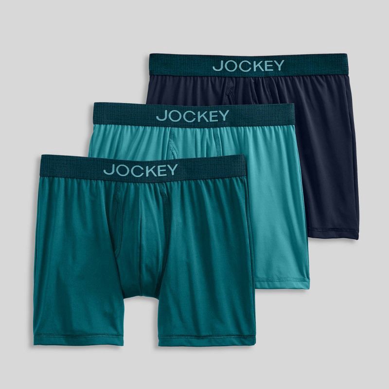 slide 3 of 5, Jockey Generation™ Men's Micro Stretch Long Leg 3pk Briefs - Teal/Blue S, 3 ct