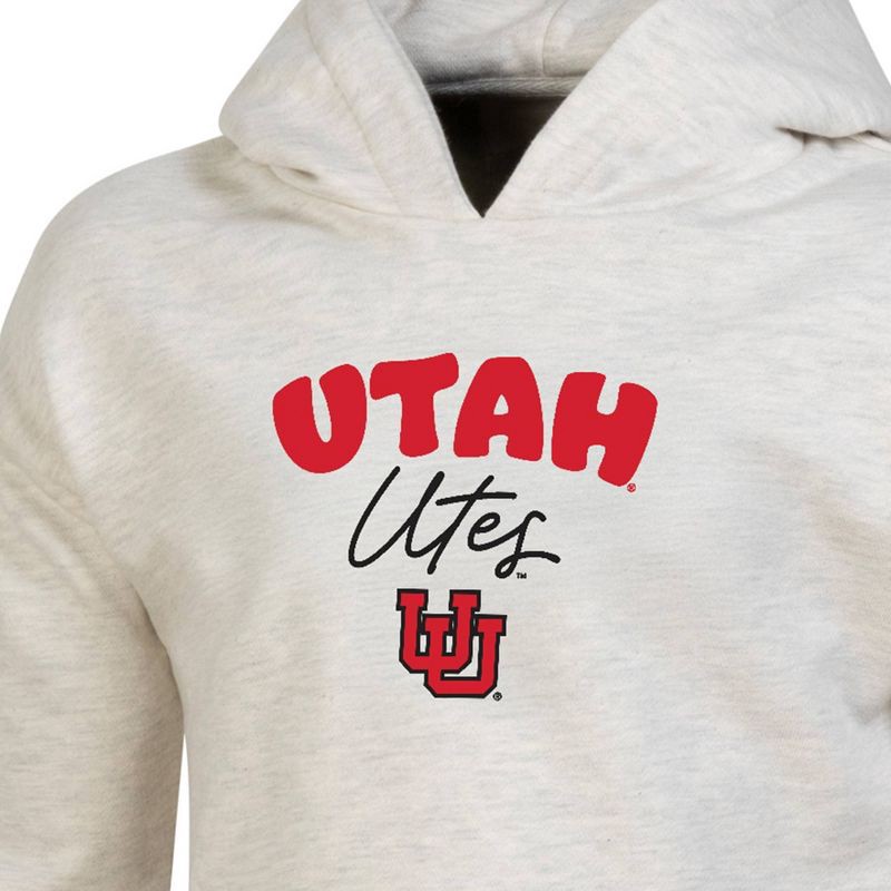 slide 3 of 3, NCAA Utah Utes Girls' Hooded Sweatshirt - M: Cotton Pullover, Long Sleeve, 1 ct