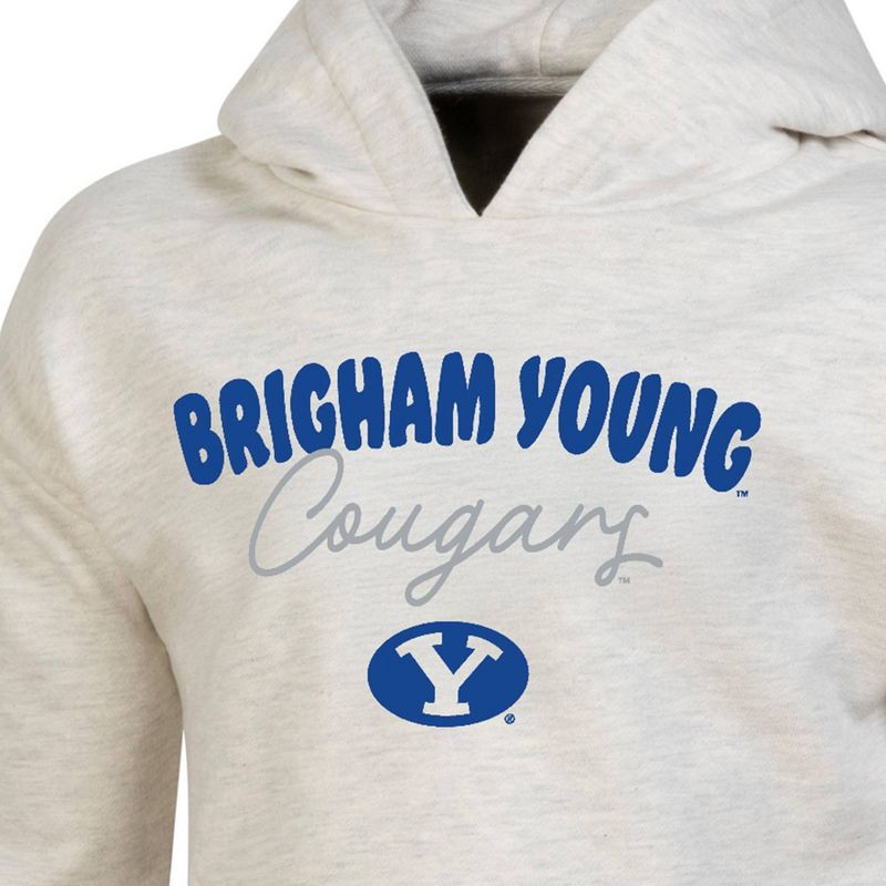 slide 3 of 3, NCAA BYU Cougars Girls' Hooded Sweatshirt - M: Cotton Pullover, Long Sleeve,, 1 ct