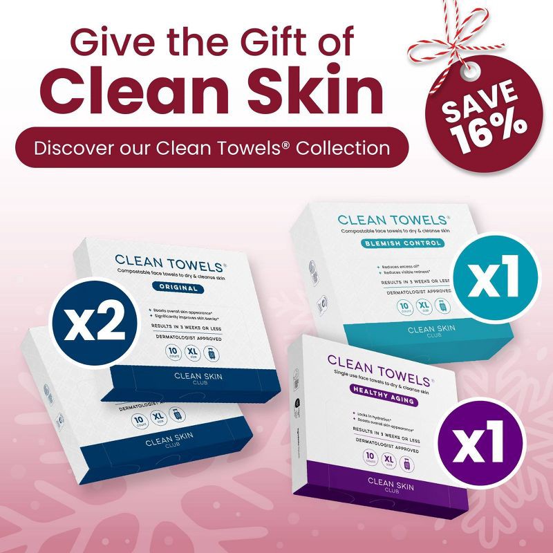 slide 3 of 9, Clean Skin Club Towels Holiday Gift Set - 10ct, 10 ct