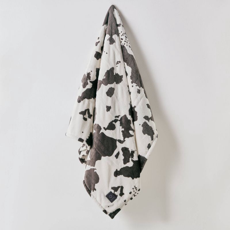slide 3 of 4, Brookstone Heated Printed Plush Cow Warm Gray, 1 ct