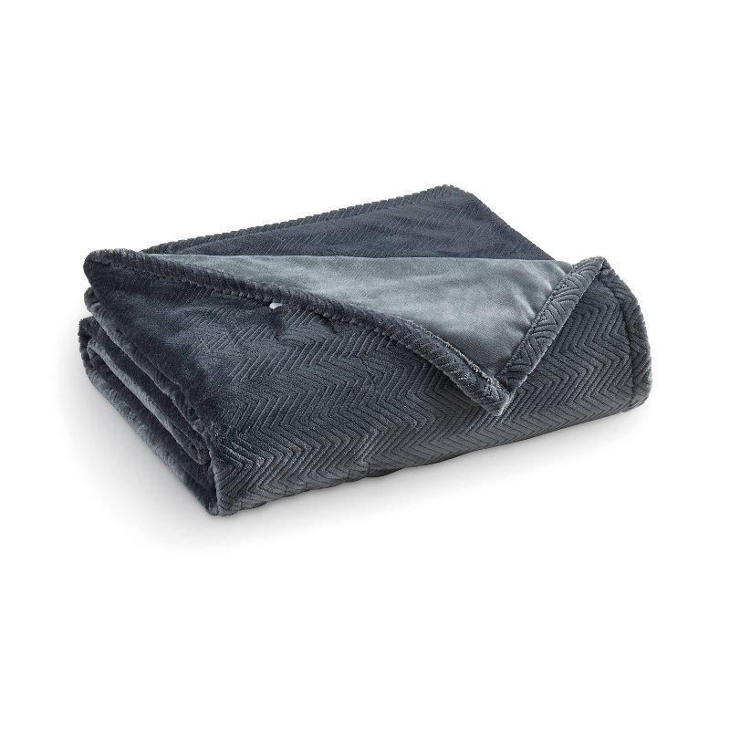 slide 2 of 6, Brookstone Full/Queen Heated Micro Herringbone Blanket Gray, 1 ct