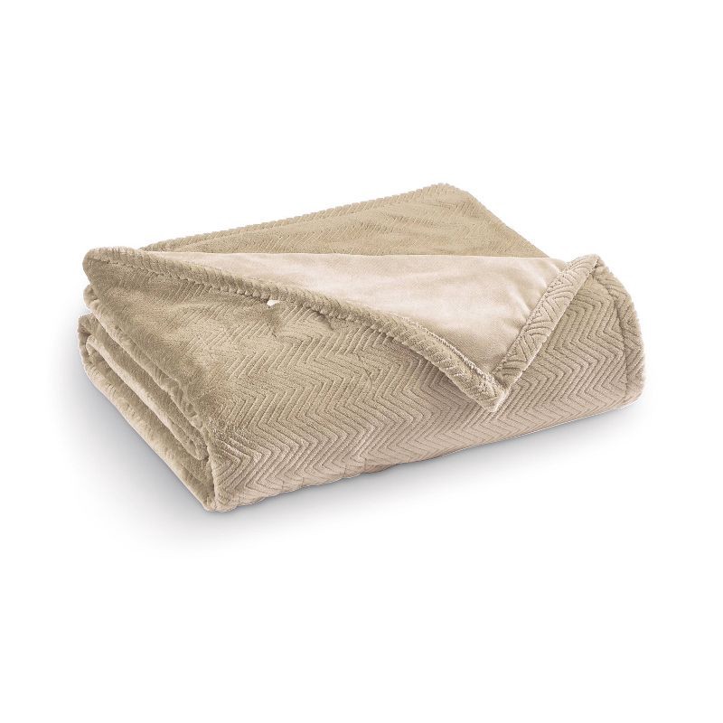 slide 2 of 6, Brookstone King Heated Micro Herringbone Blanket Taupe, 1 ct