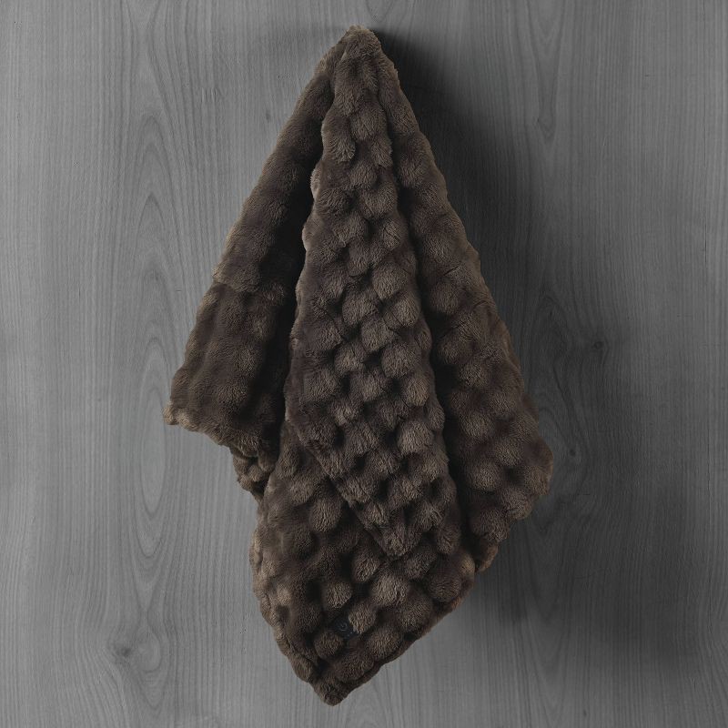 slide 3 of 5, Brookstone Heated Oversized Textured Faux Fur Throw Warm Gray, 1 ct