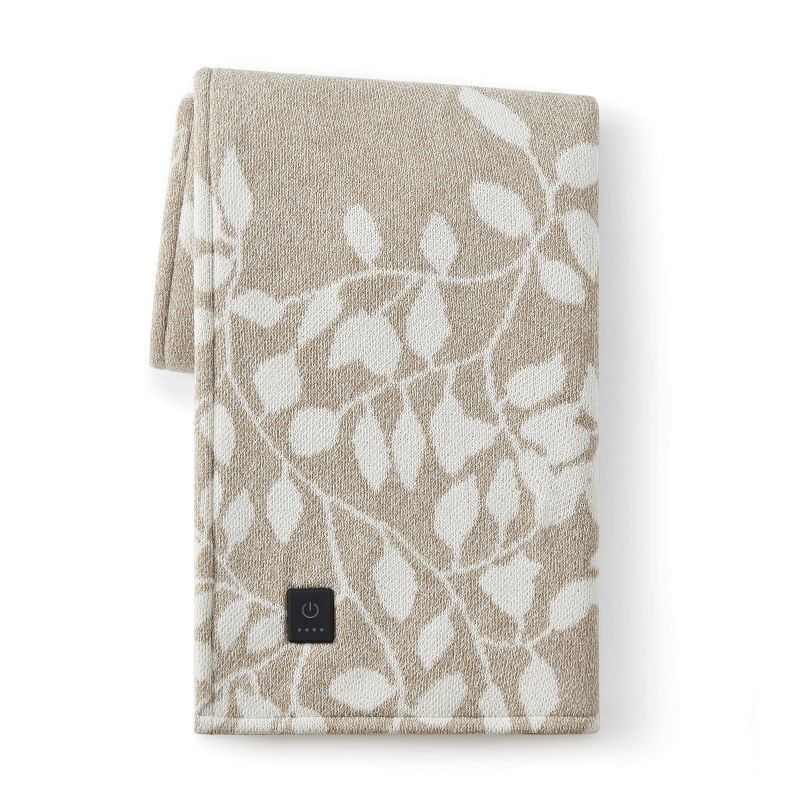 slide 2 of 5, Brookstone Heated Oversized Brushed Knit Throw Soft Petal, 1 ct