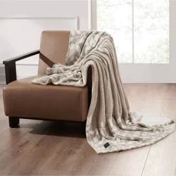 Brookstone Heated Oversized Brushed Knit Throw Soft Petal