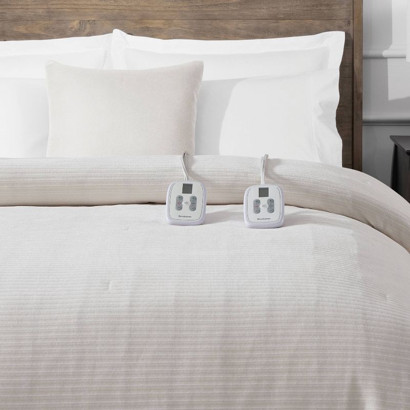 slide 3 of 6, Brookstone Full/Queen Heated Chenille Knit Blanket Ivory, 1 ct