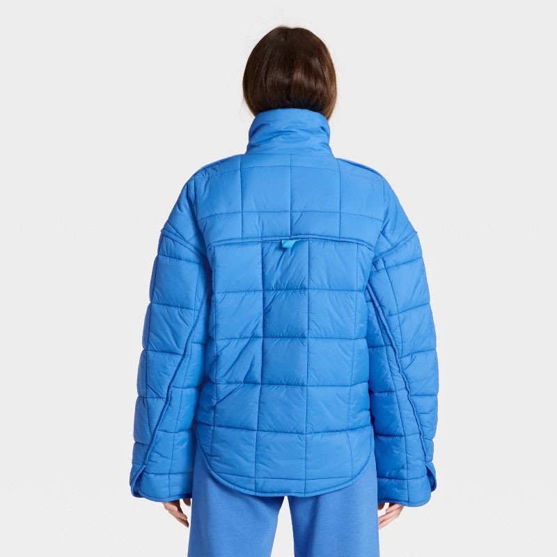 slide 2 of 3, Women's Oversized Quilted Puffer Jacket - JoyLab™ Vibrant Blue M, 1 ct