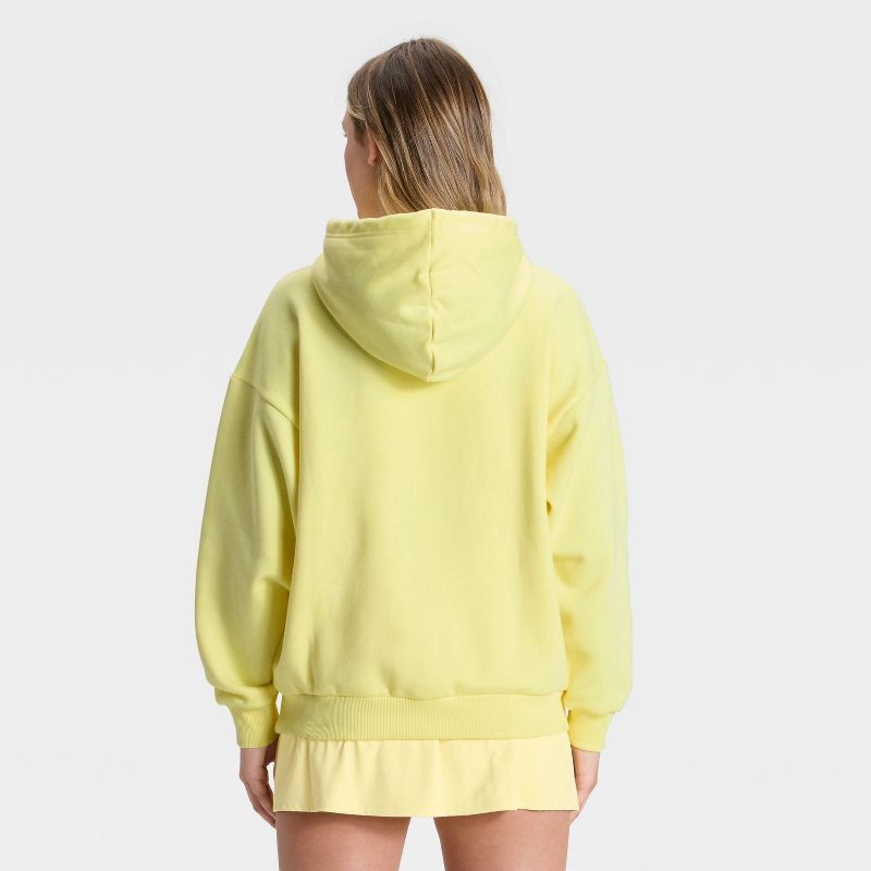 slide 2 of 3, Women's Fleece Hooded Sweatshirt - JoyLab™ Light Yellow XXS, 1 ct