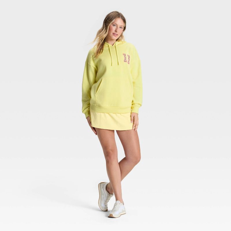 slide 3 of 3, Women's Fleece Hooded Sweatshirt - JoyLab™ Light Yellow XXS, 1 ct
