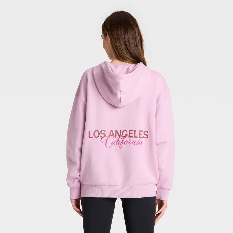 slide 2 of 3, Women's Fleece Hooded Sweatshirt - JoyLab™ Lavender L, 1 ct